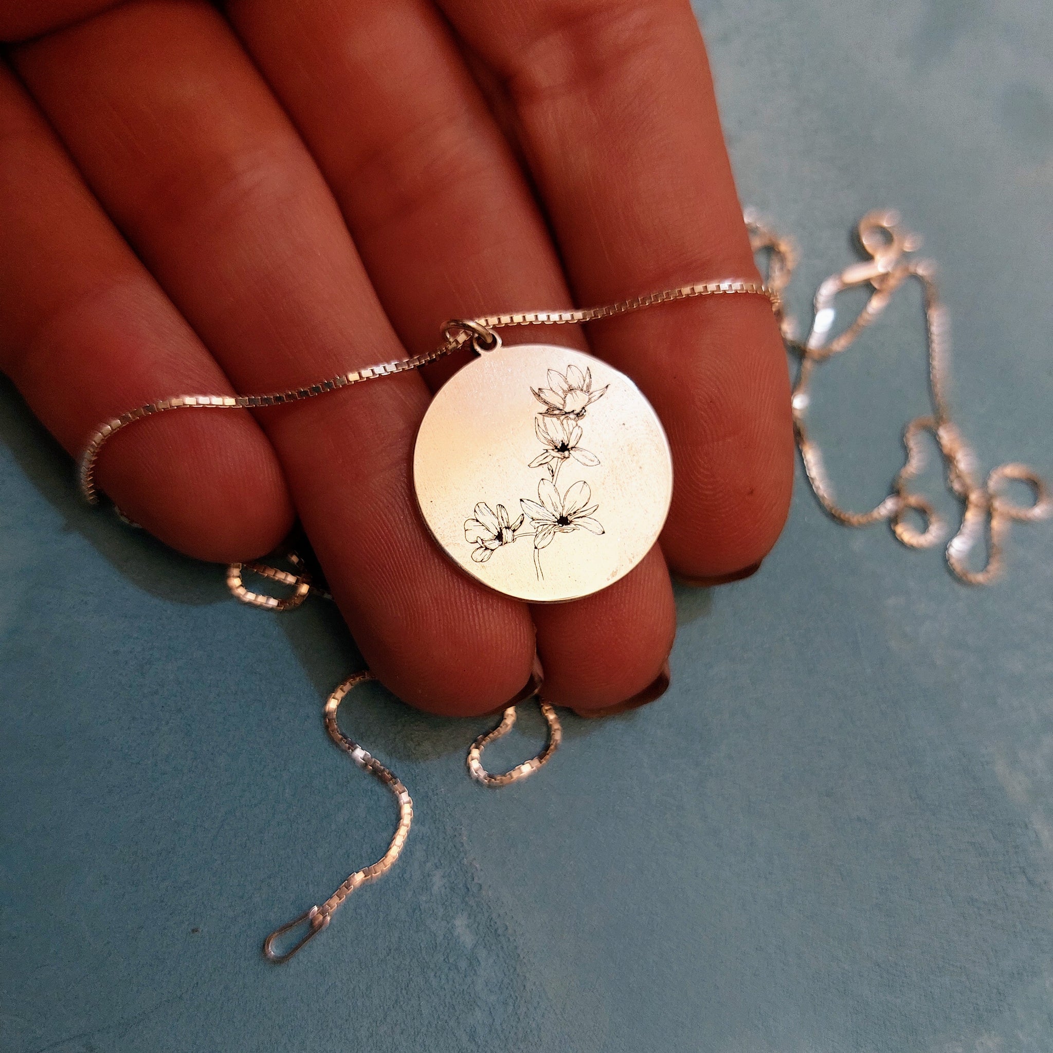 Lily Flower Charm Necklace ElianaBridal&Jewelry