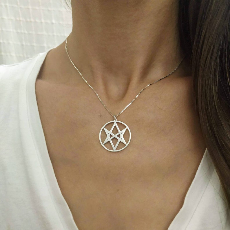 Unicursl Hexagram Thelema Necklace ElianaBridal&Jewelry