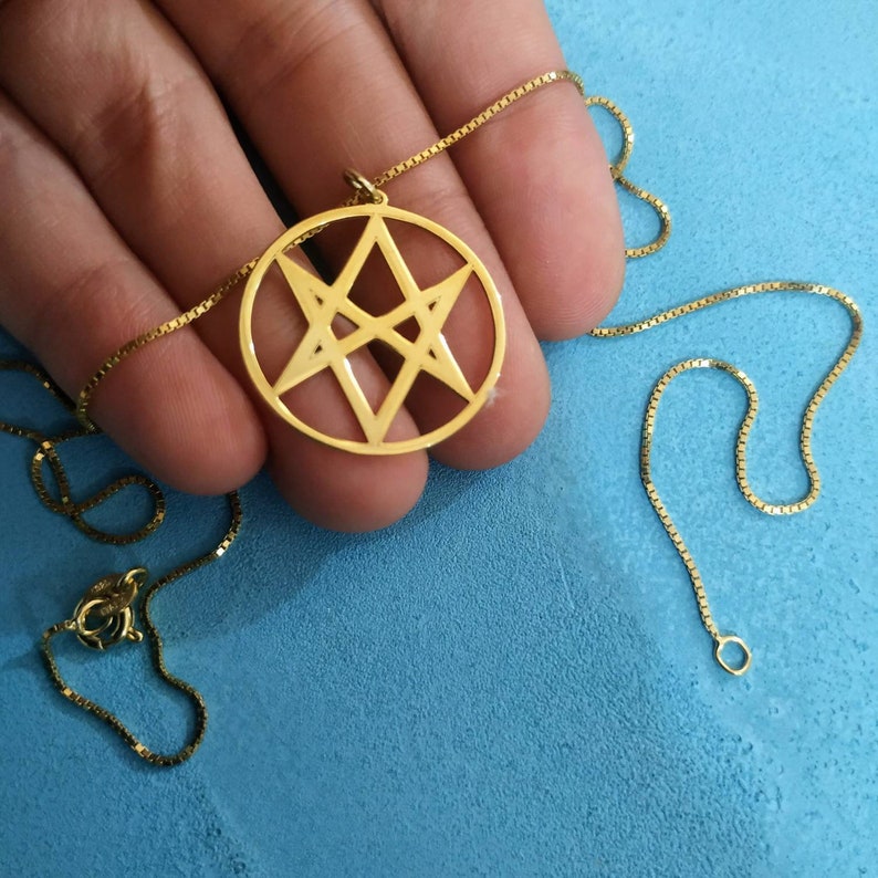 Unicursl Hexagram Thelema Necklace ElianaBridal&Jewelry